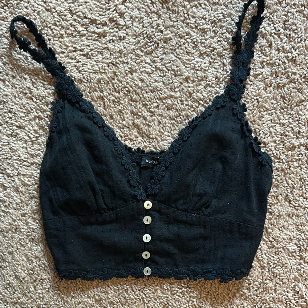 Kendall & Kylie Black Sleeveless Bustier Camisole